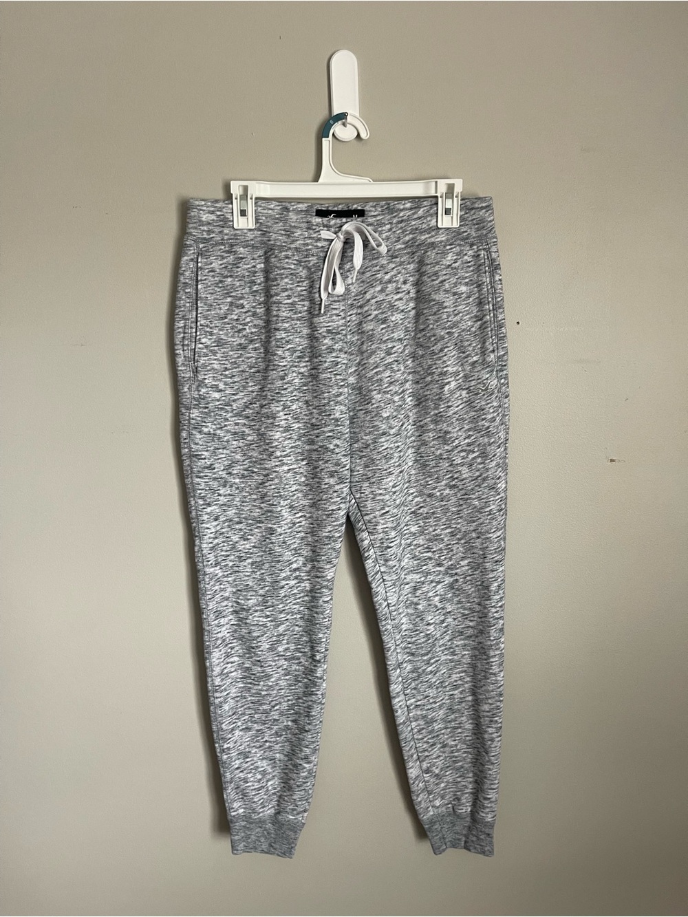 Hollister Heather Light Gray Drawstring Jogger Sweatpants Sz M